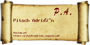 Pitsch Adrián névjegykártya